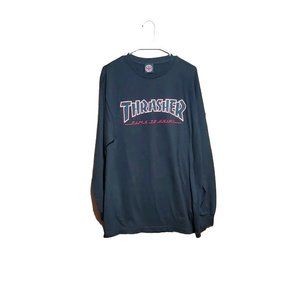 Independent Trucks x Thrasher TIME TO GRIND LONG SLEEVE Skateboard T Shirt BLACK